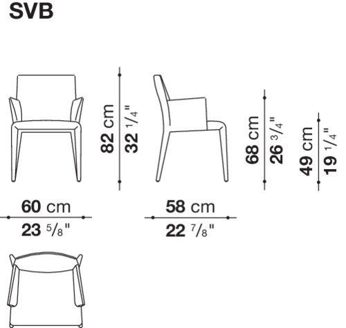 Обеденный стул B&B Vol Au Vent