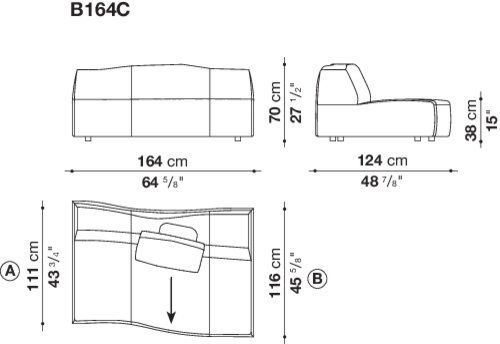 Современный диван B&B Bend-Sofa