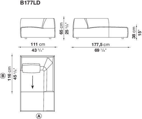 Современный диван B&B Bend-Sofa