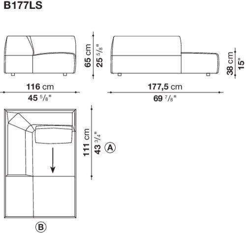 Современный диван B&B Bend-Sofa