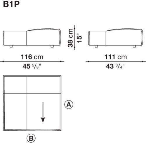 Современный диван B&B Bend-Sofa