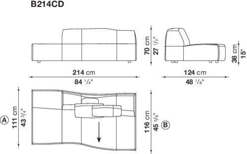 Современный диван B&B Bend-Sofa