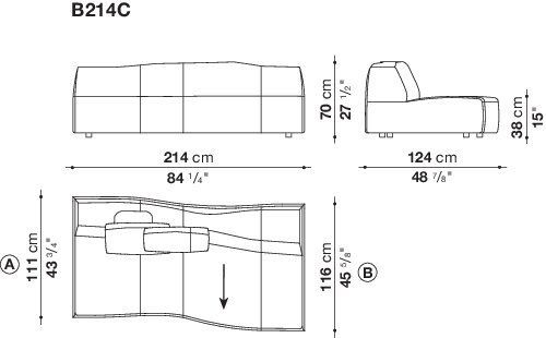 Современный диван B&B Bend-Sofa