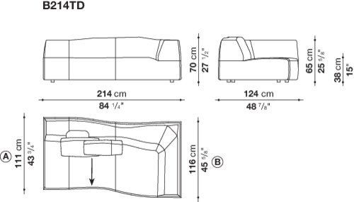 Современный диван B&B Bend-Sofa