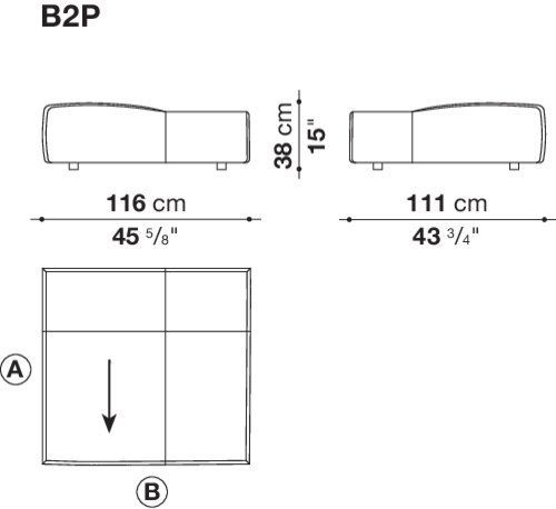 Современный диван B&B Bend-Sofa