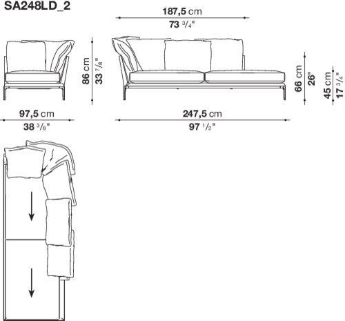 Дизайнерский диван B&B B&B Atoll Soft