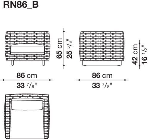 Дизайнерское кресло для улицы B&B Ray Outdoor Natural