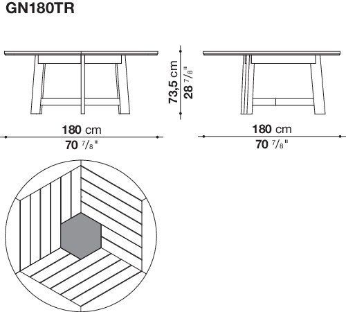 Деревянный стол B&B Ginestra