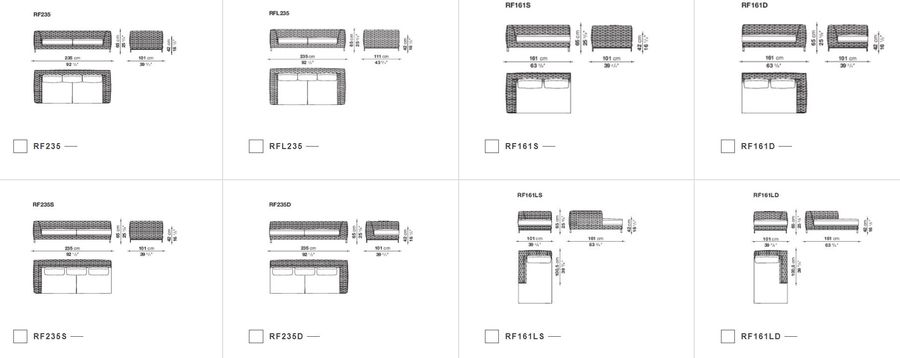 Садовый диван B&B Ray Outdoor Fabric