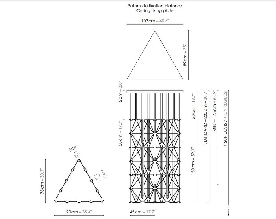 Шикарная люстра Designheure Lustre Trio 2x3 Mozaik