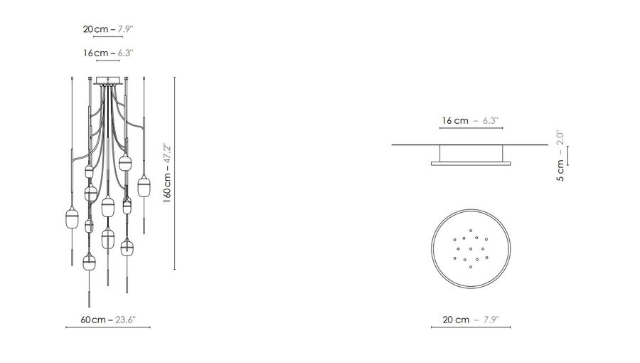 Дизайнерская люстра Designheure Lustre 12 Fleur de Kaolin