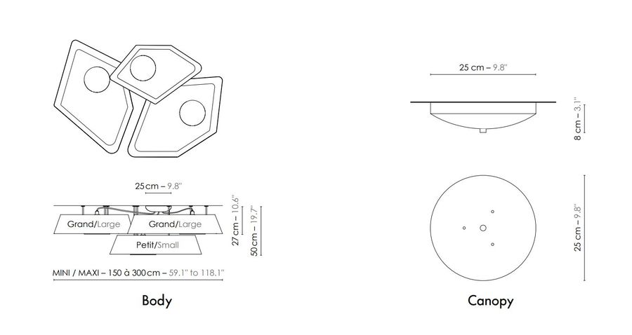 Потолочный светильник Designheure Plafonnier Trio Grand Nénuphar LED