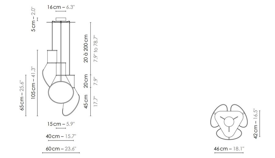 Современная люстра Designheure Lustre 3 Petit Cargo