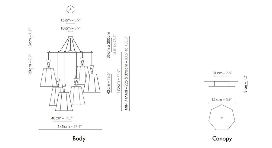 Ассиметричная люстра Designheure Lustre 6 Asymétrique LuXiole