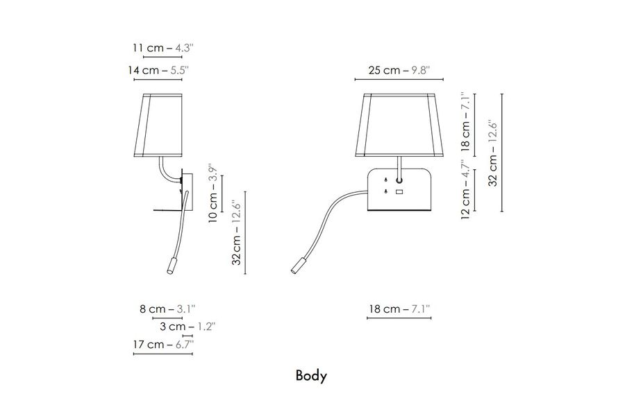 Современный светильник Designheure Applique Fixe USB Liseuse LED Gauche Escale