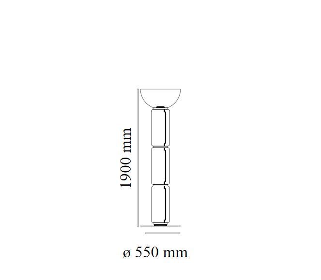 Стеклянный светильник Flos Noctambule Floor 3 High Cylinder Bowl Big Base