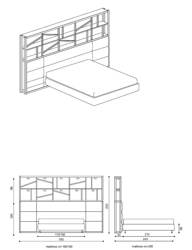 Кровать с высоким изголовьем Fimes Bookcase