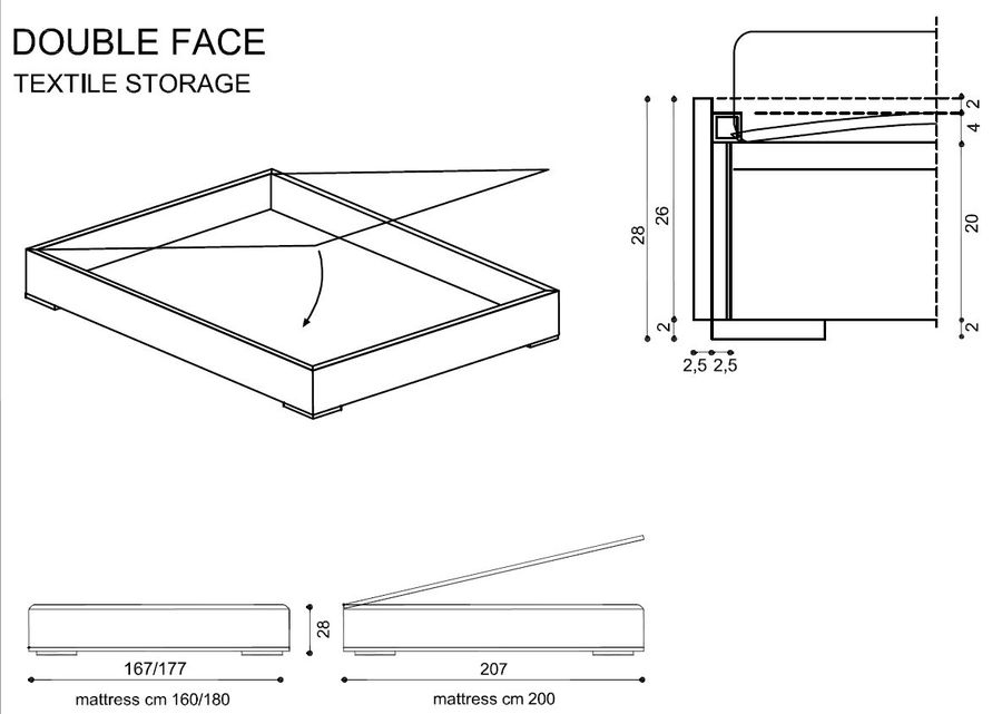 Дизайнерская кровать Fimes Double Face