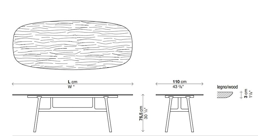 Деревянный стол Kristalia Bottega Wood