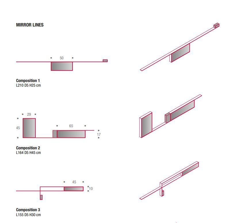 Настенное зеркало Mdf Italia Mirror Lines