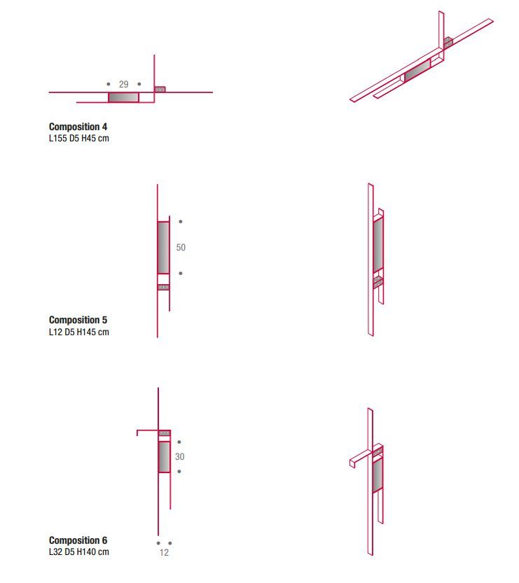 Настенное зеркало Mdf Italia Mirror Lines