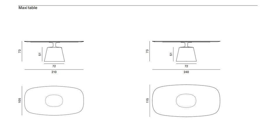 Обеденный стол Mdf Italia Rock Table Maxi