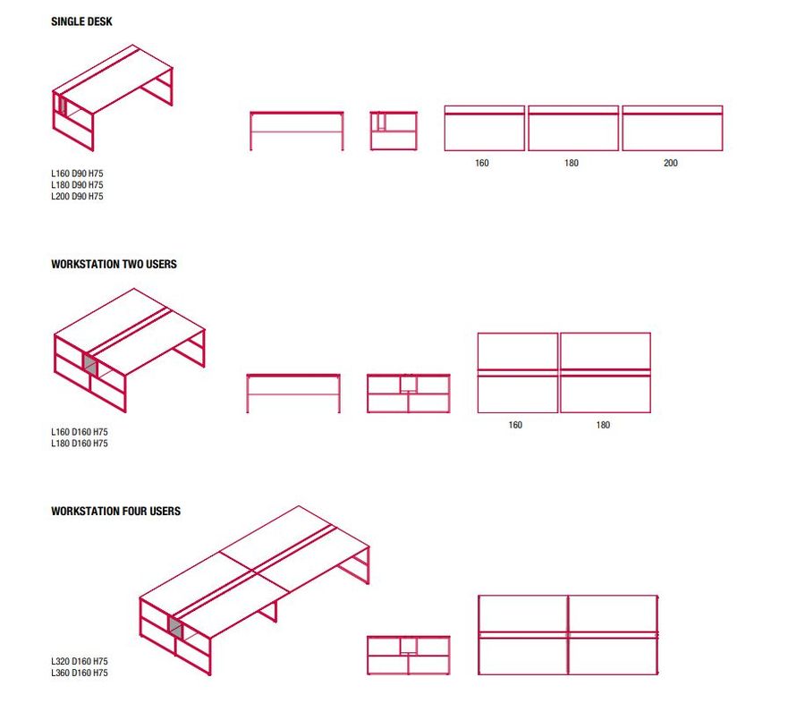 Письменный стол Mdf Italia 20.Venti