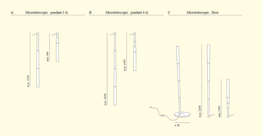 Современный светильник Pallucco Micro Telescopic