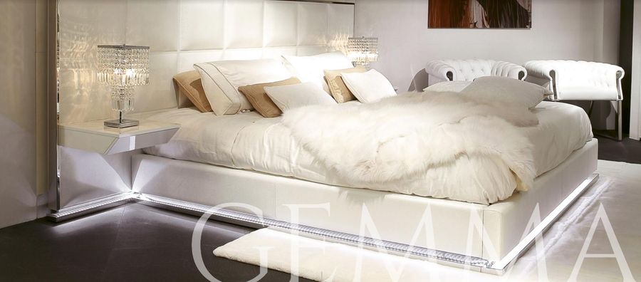 Кровать с мягким изголовьем Rugiano Gemma