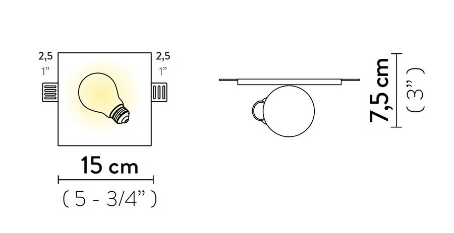 Лаконичный светильник Slamp Idea Recessed Wall