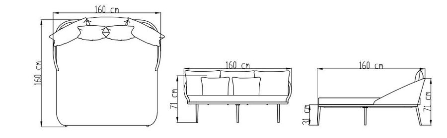 Стильная кушетка Skyline Design Rodona Daybed Chaise Lounger