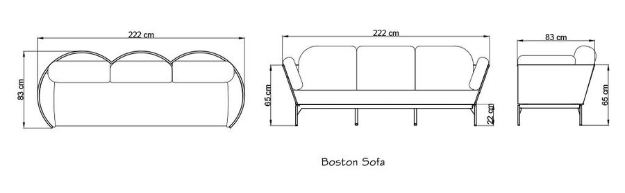 Трехместный диван Skyline Design Boston Sofa