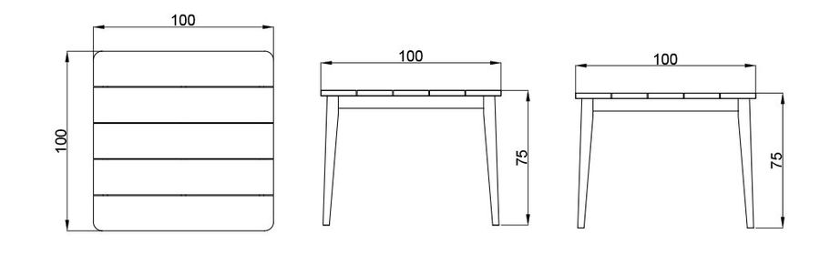 Квадратный стол Skyline Design Krabi Dining Table Square