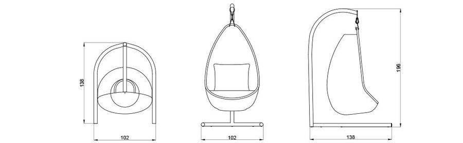 Садовые качели Skyline Design Krabi Hanging Chair