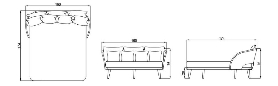 Стильная кровать Skyline Design Krabi Daybed