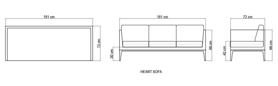 Трехместный диван Skyline Design Heart Sofa