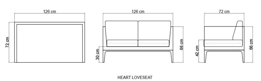 Двухместный диван Skyline Design Heart Loveseat