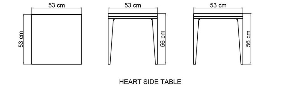 Квадратный стол Skyline Design Heart Side Table
