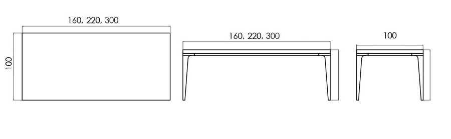 Современный стол Skyline Design Heart Dining Rect Table