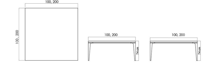 Стеклянный стол Skyline Design Heart Dining Table Square