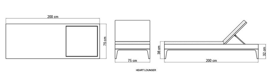 Современный шезлонг Skyline Design Heart Lounger