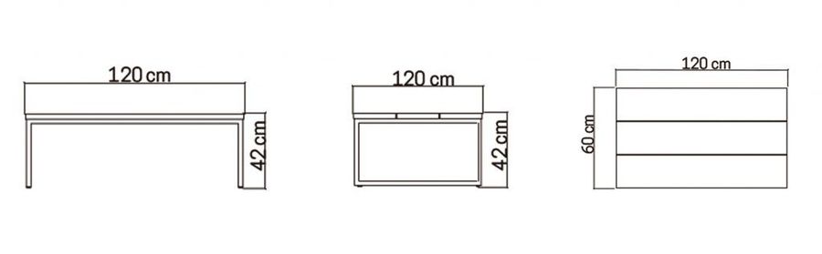 Деревянный столbr Skyline Design Horizon Mesa Centro Nautic Rectangular