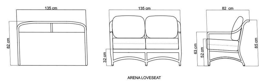 Плетеный диван Skyline Design Arena Loveseat