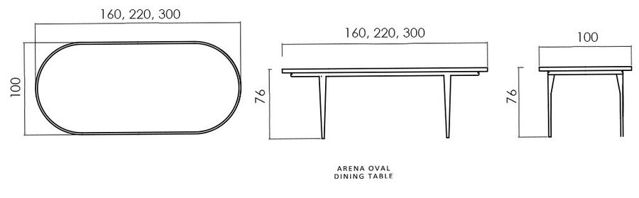 Овальный стол Skyline Design Arena Oval Table