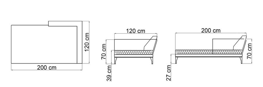 Удобная кушетка Skyline Design Brafta Chaiselongue