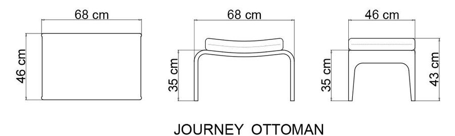 Модная банкетка Skyline Design Journey Ottoman