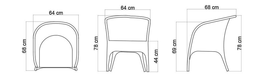 Стул с подлокотниками Skyline Design Celeste Dining Armchair