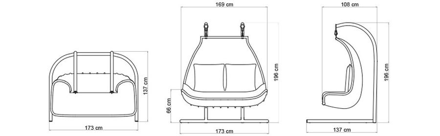 Двойные качели Skyline Design Celeste Double Hanging