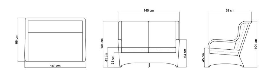 Плетеный диван Skyline Design Ebony Loveseat