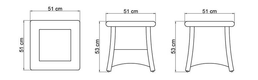 Квадратный столик Skyline Design Ebony Side Table